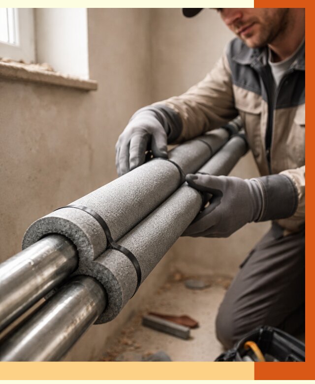 Утепление труб отопления в Волгограде от 2961 руб. за м² — услуги под ключ | ТепломастерВлг