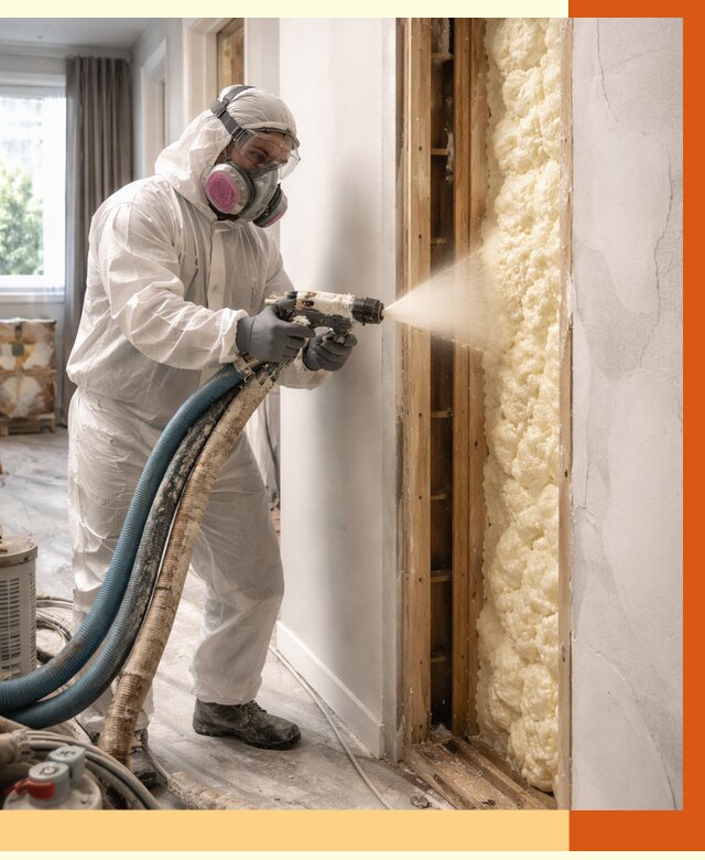 Межстеновое утепление ППУ в Волгограде от 2858 руб/м2 — межстенное утепление под ключ | ТепломастерВлг