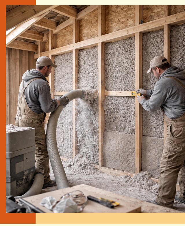 Утепление эковатой стен, потолков и перекрытий в Волгограде