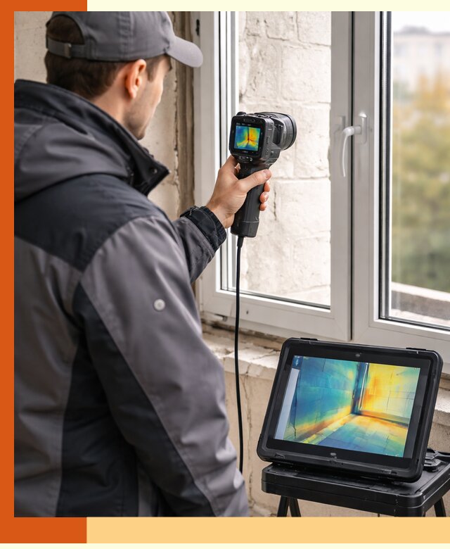 Тепловизионное обследование дома в Волгограде для выявления утечек тепла