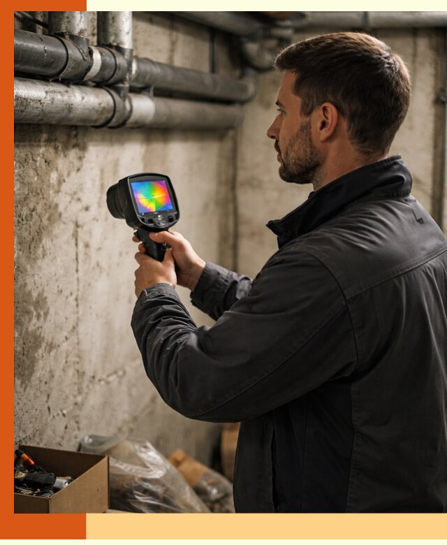 Тепловизионное обследование подвала в Волгограде для поиска утечек тепла