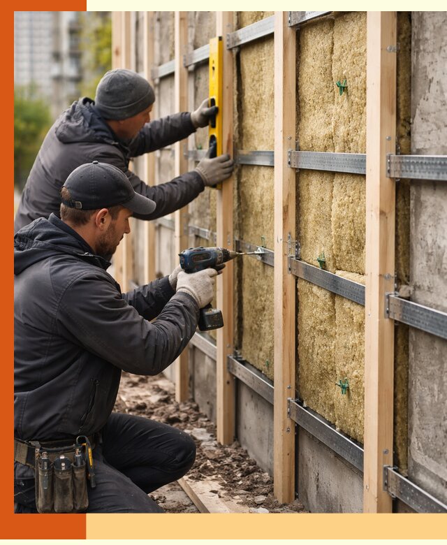 Монтаж обрешетки под утепление зданий и квартир в Волгограде
